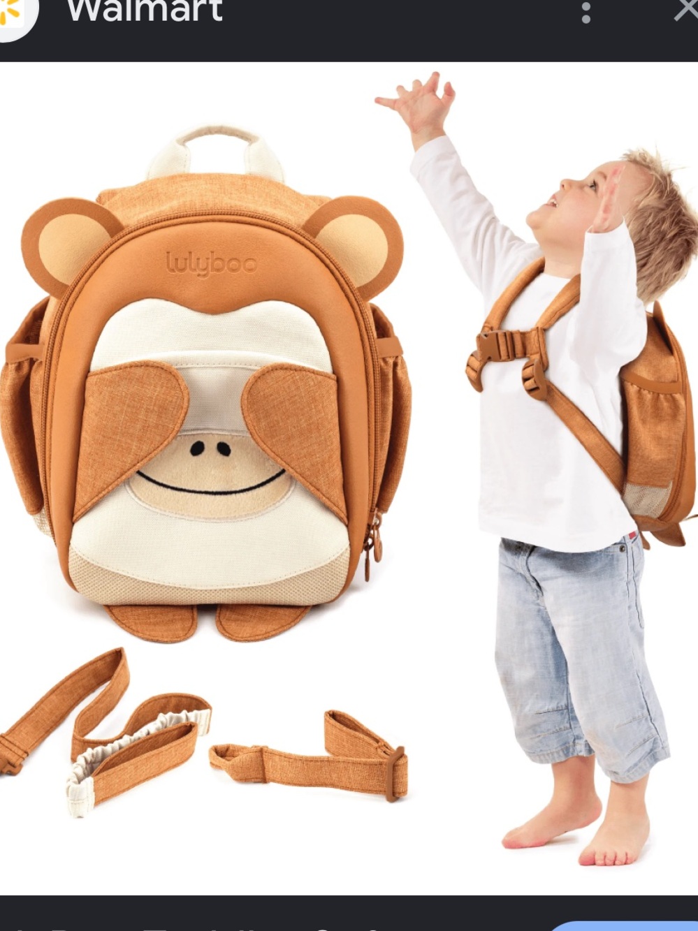 Lulyboo Toddler Safety Harness with Toddler Backpack Detachable Wrist Tether